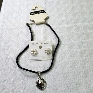Napier & Charter Club necklace earrings NWT
